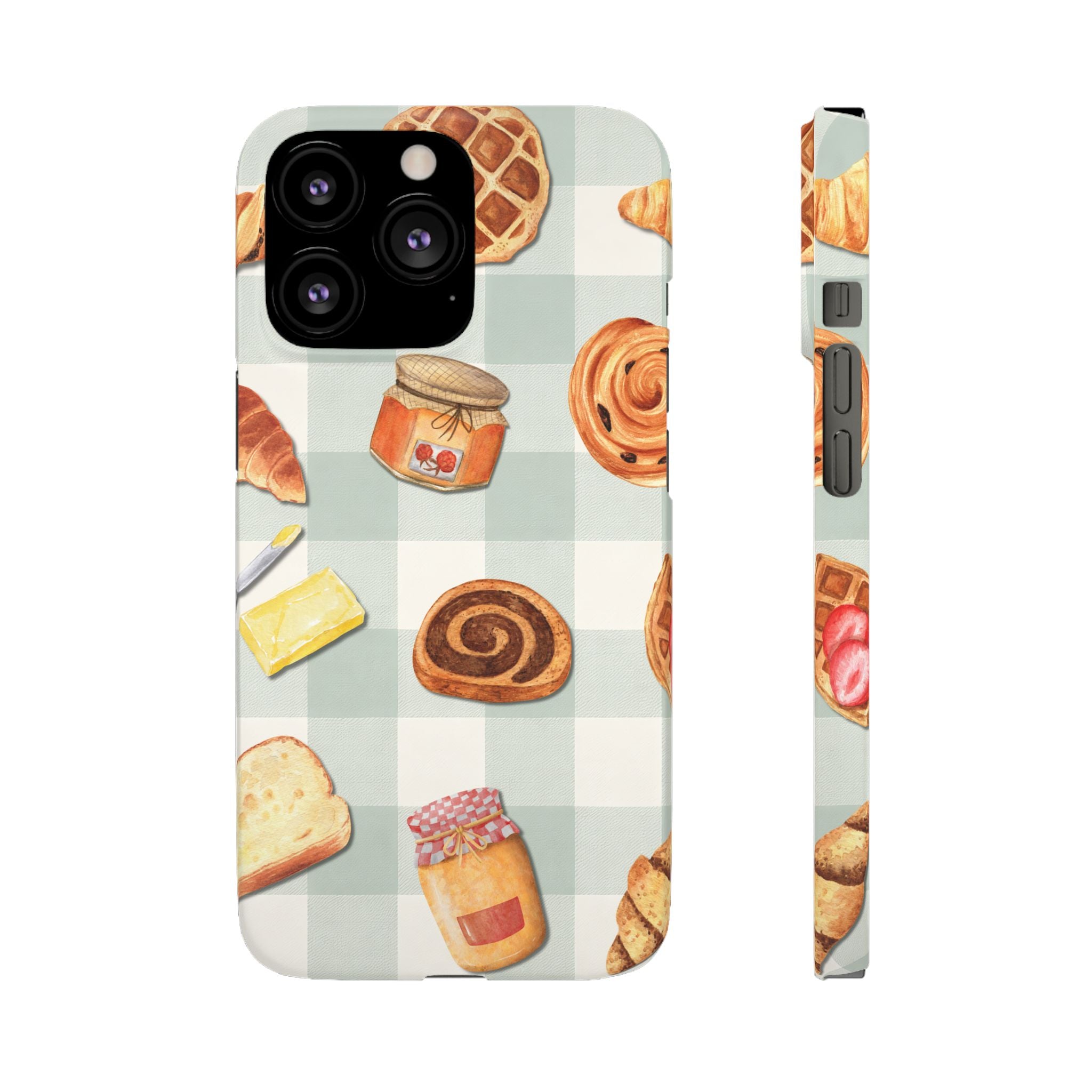 Bakery Breakfast Phone Case — Cute Pastry Pattern Snap Case