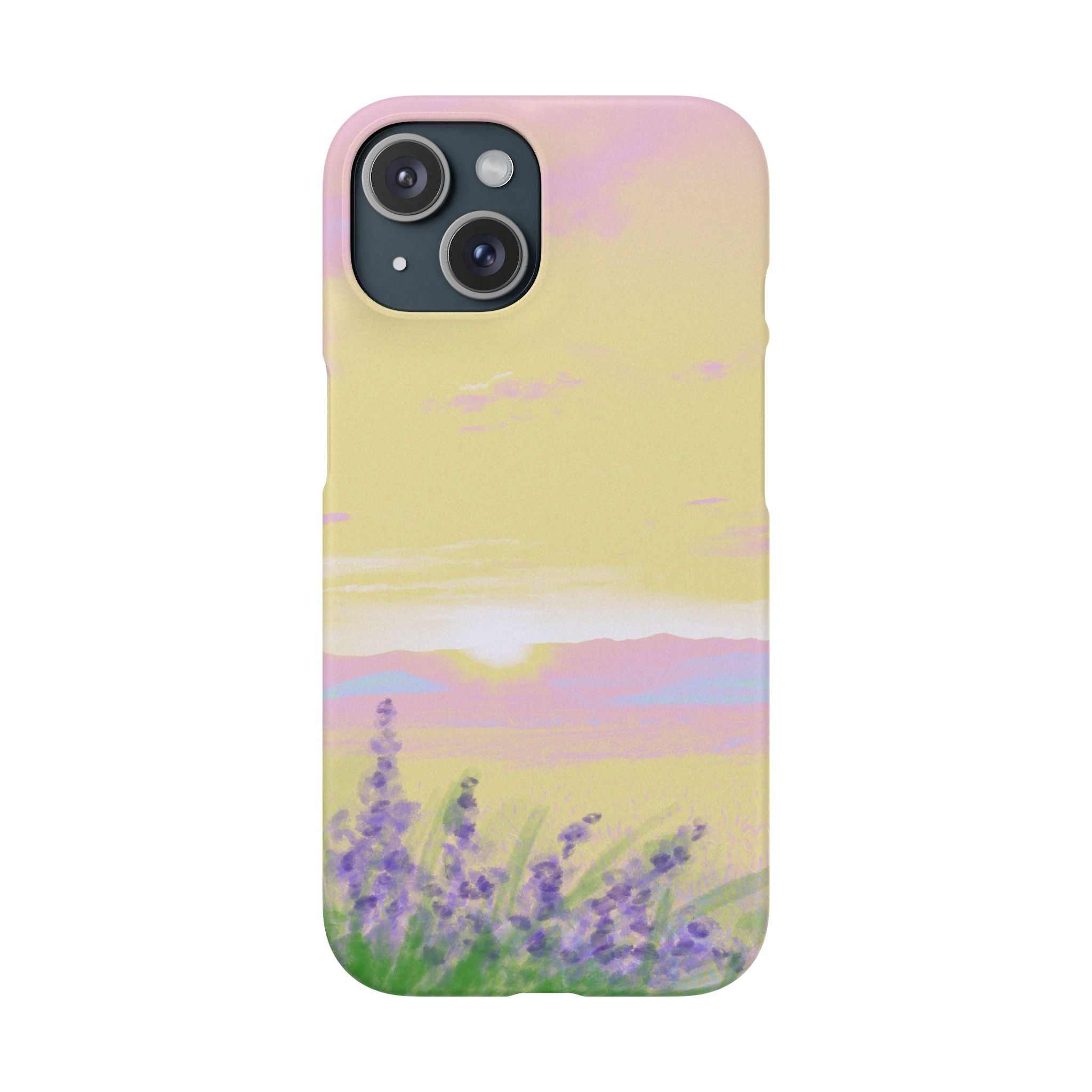 Pastel Lavender Field Phone Case — Sunset Sky Snap Case