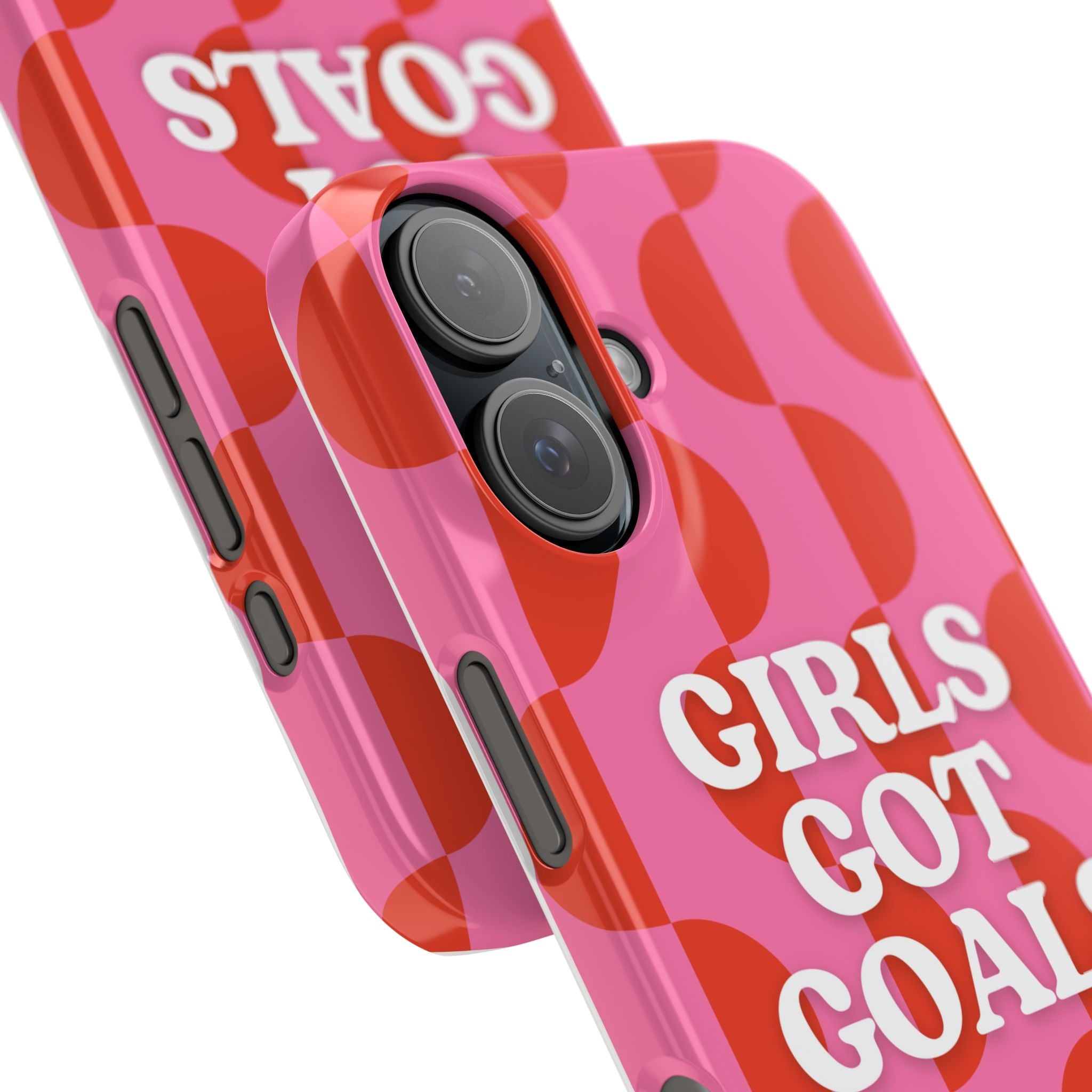 Girls Got Goals Phone Case - Retro Pink Red Motivational Snap Case