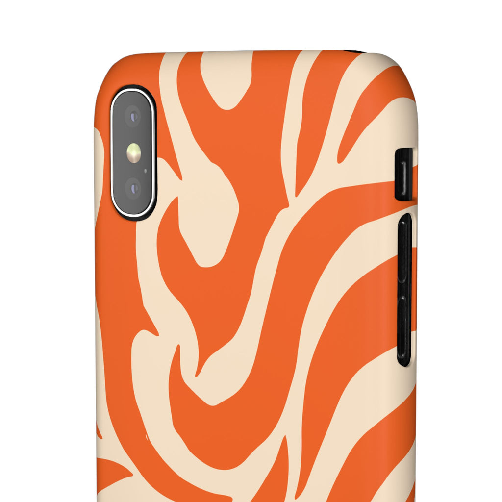 Orange Swirl Phone Case — Retro Abstract iPhone Snap Case