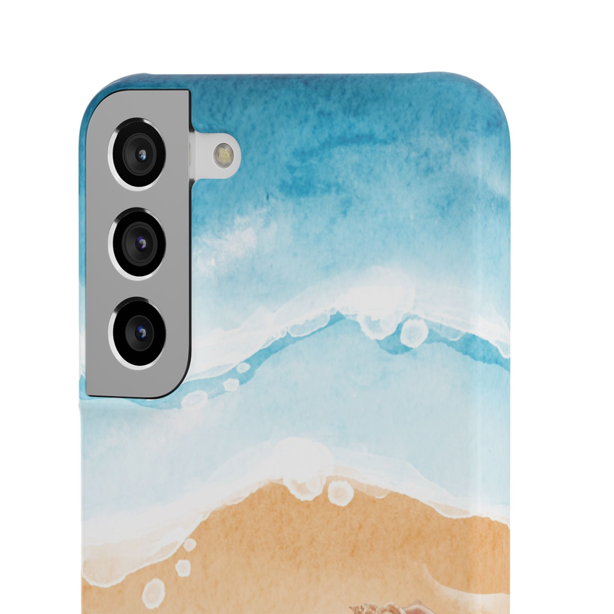 Beach Scene Phone Case — Watercolor Sand, Seashells & Crabs