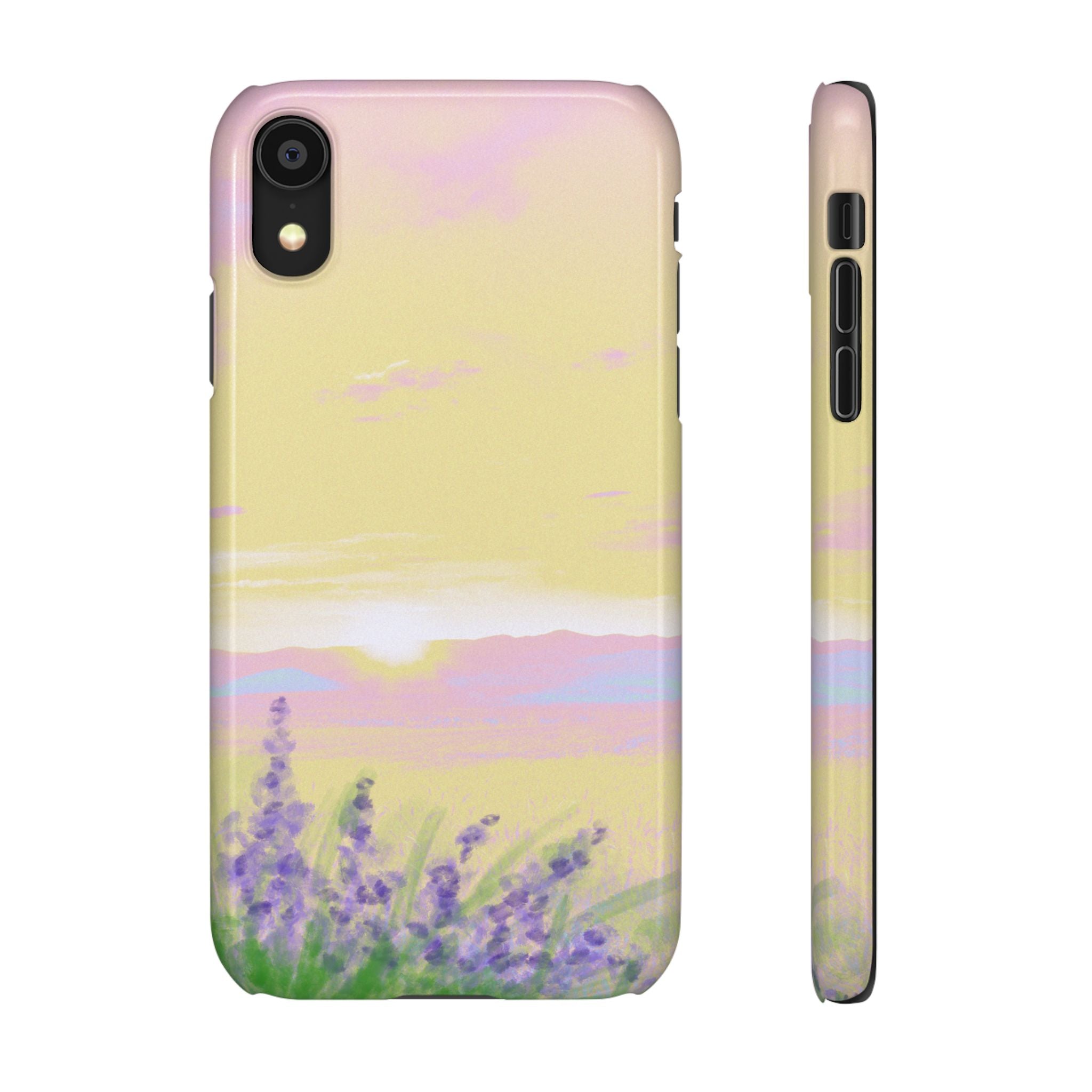 Pastel Lavender Field Phone Case — Sunset Sky Snap Case