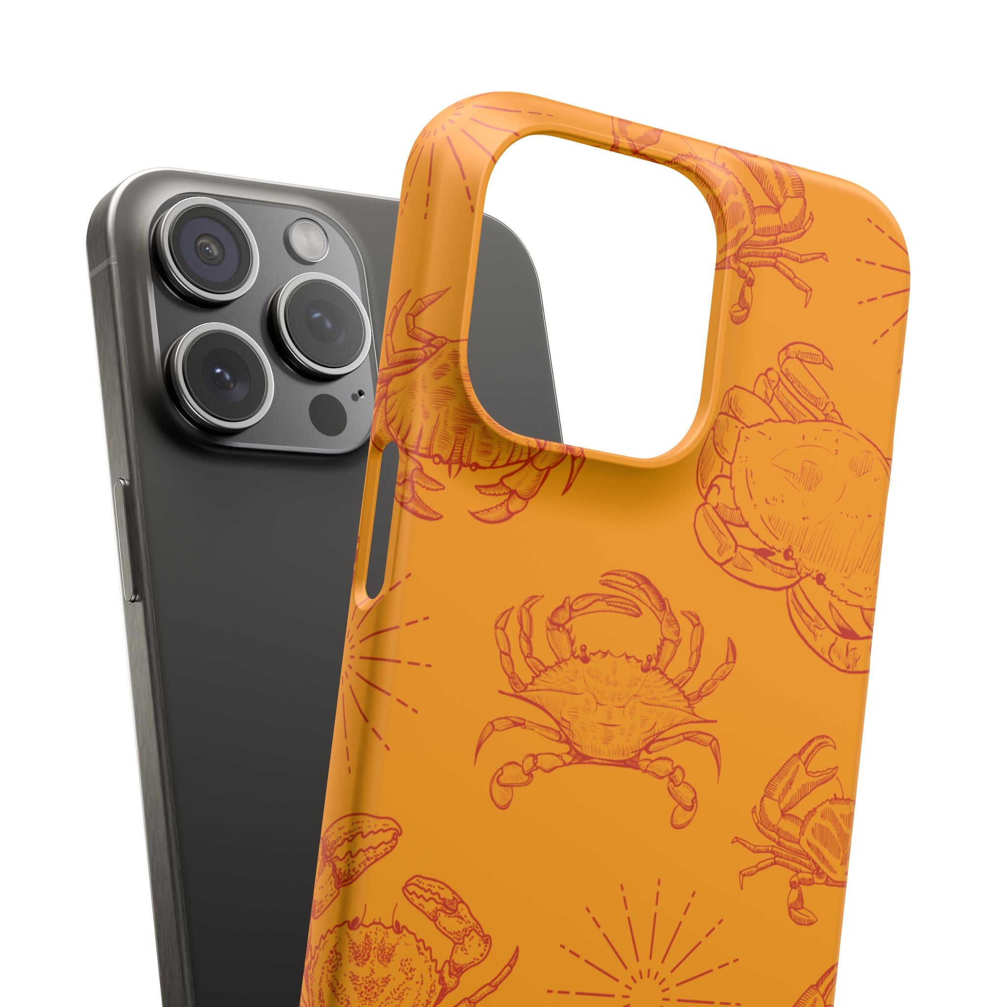 Crab Pattern Snap Case – Orange Coastal Phone Cover