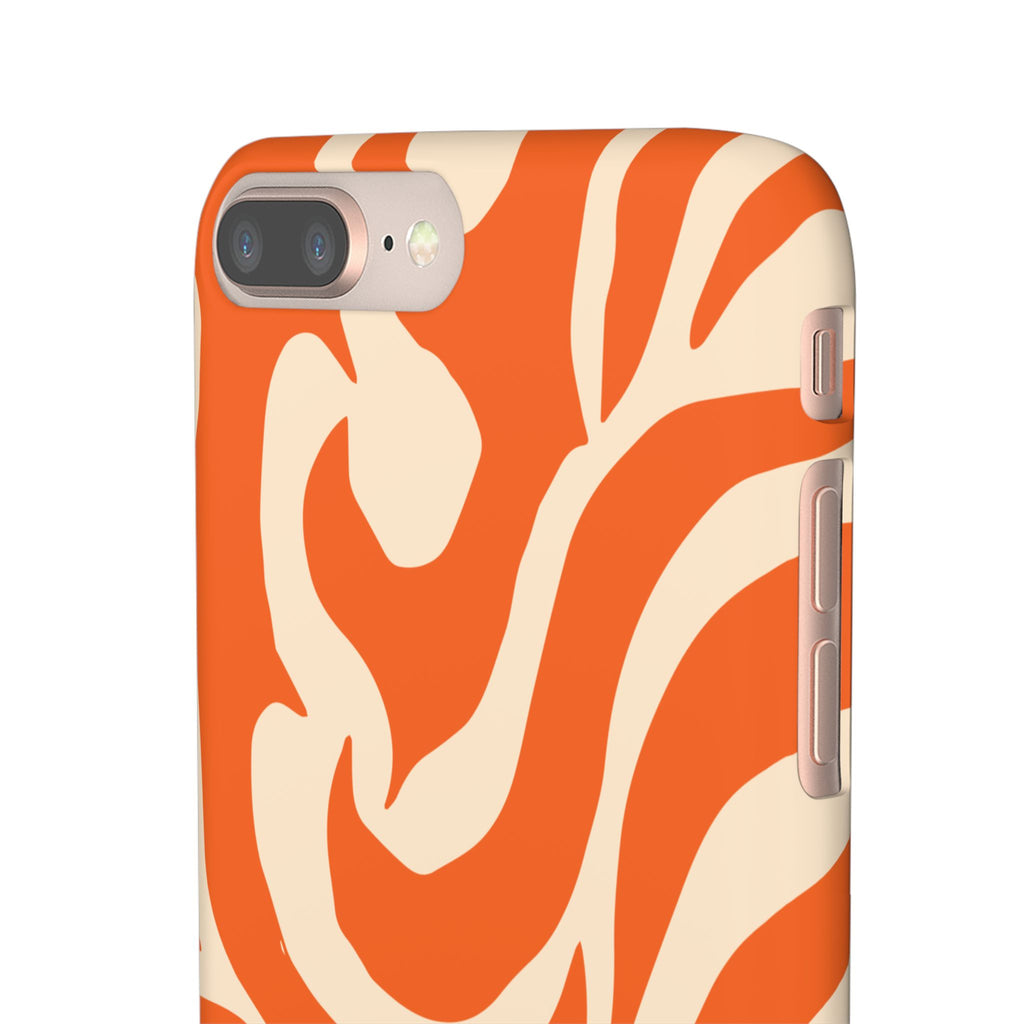 Orange Swirl Phone Case — Retro Abstract iPhone Snap Case