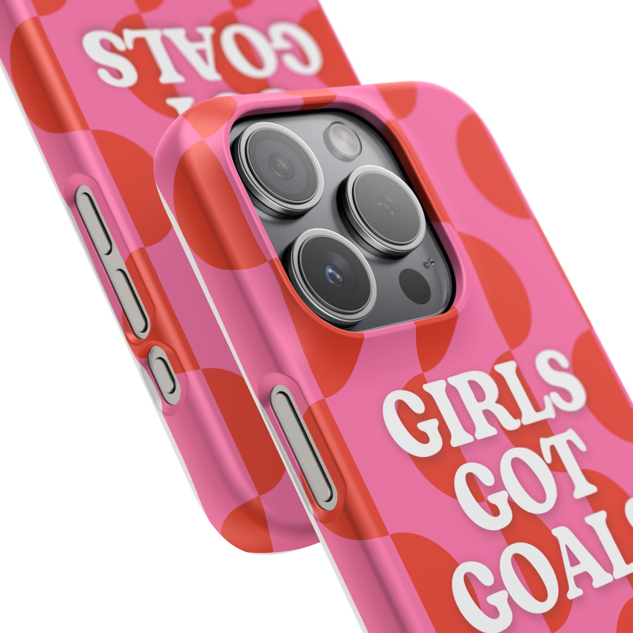 Girls Got Goals Phone Case - Retro Pink Red Motivational Snap Case