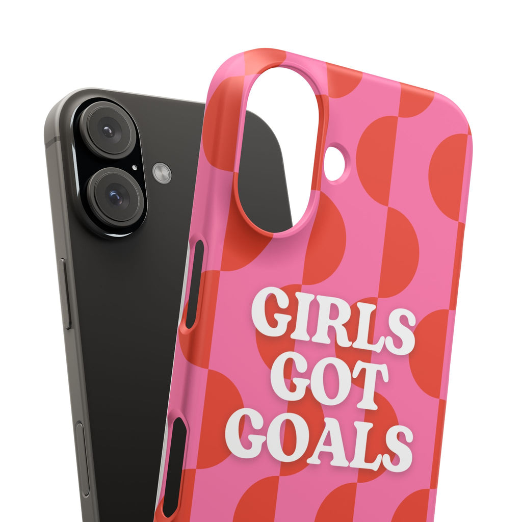 Girls Got Goals Phone Case - Retro Pink Red Motivational Snap Case