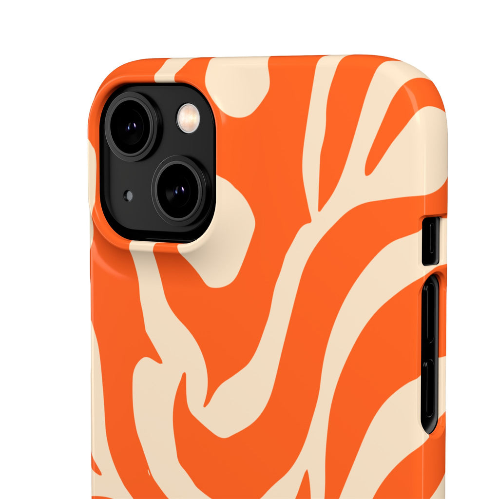 Orange Swirl Phone Case — Retro Abstract iPhone Snap Case