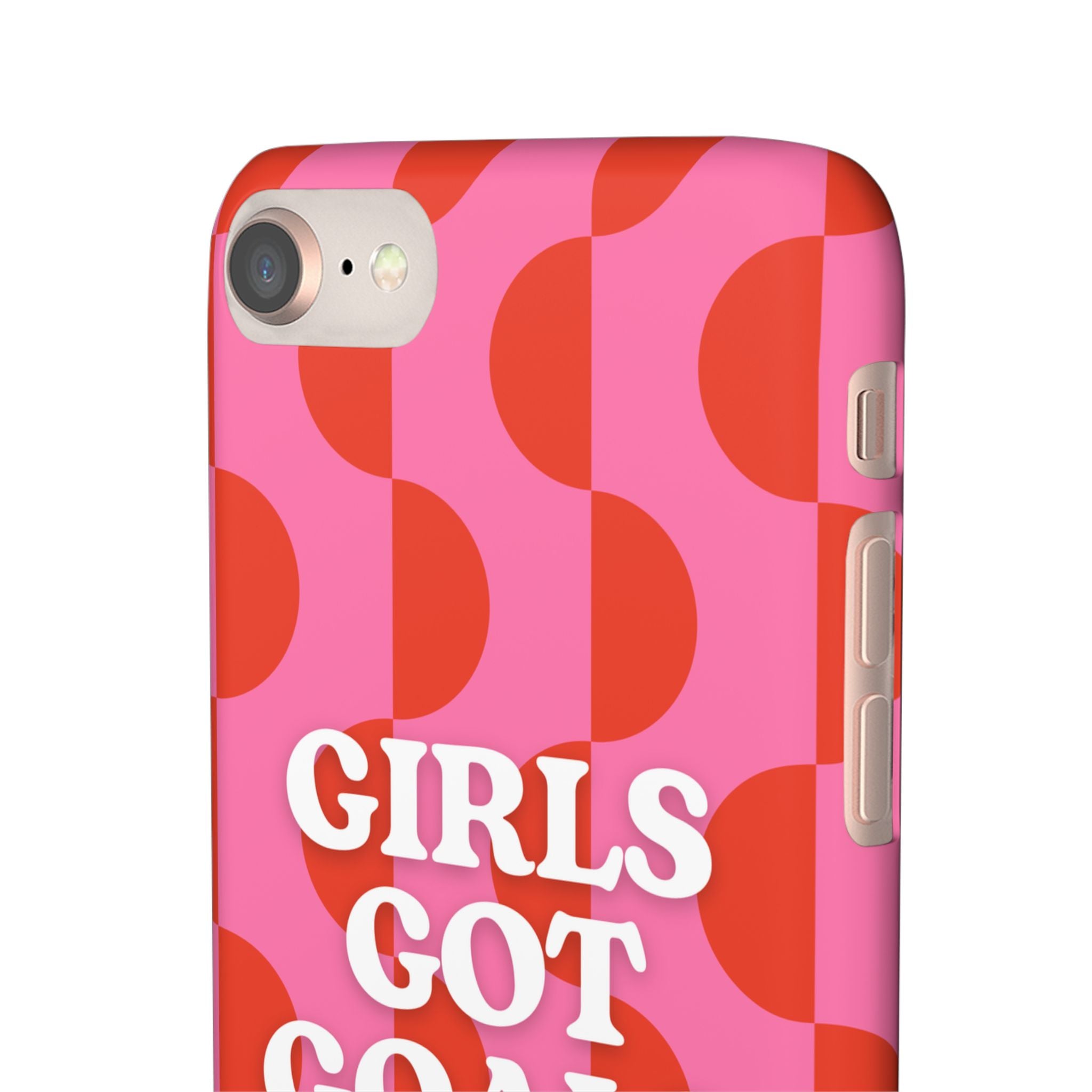Girls Got Goals Phone Case - Retro Pink Red Motivational Snap Case