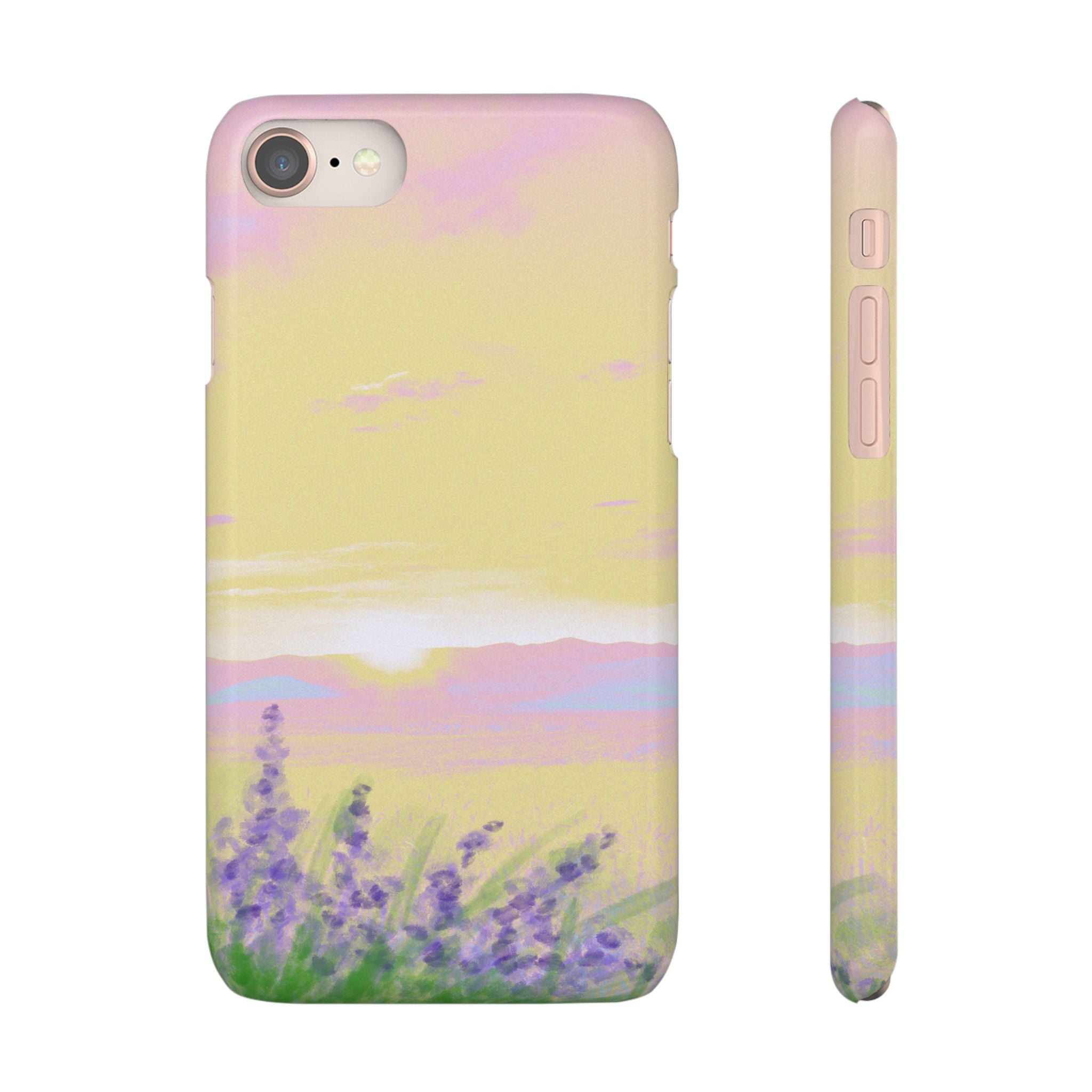 Pastel Lavender Field Phone Case — Sunset Sky Snap Case
