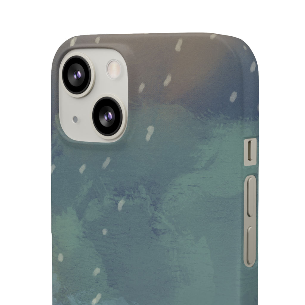 Artistic Rainfall Phone Case – Woman with Umbrella Design