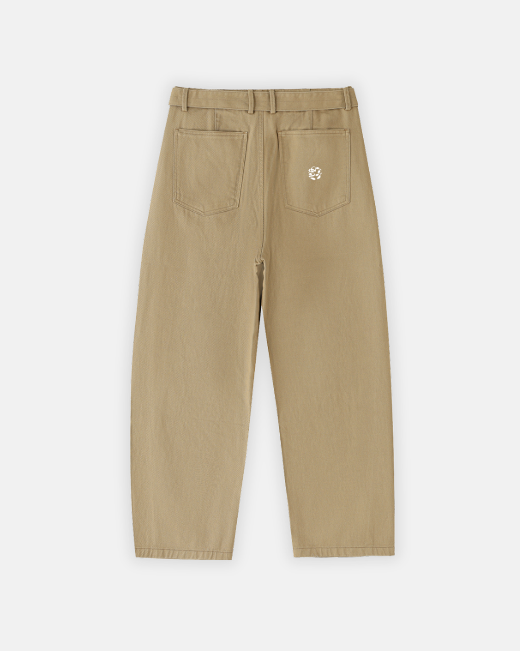 Belted Barrel-leg Chino Pants