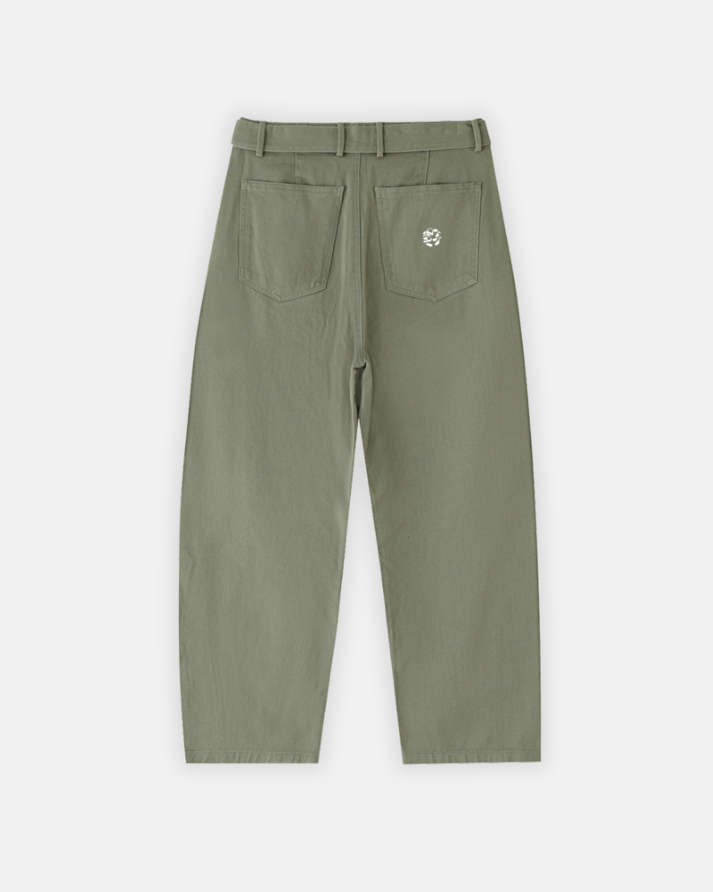 Belted Barrel-leg Chino Pants