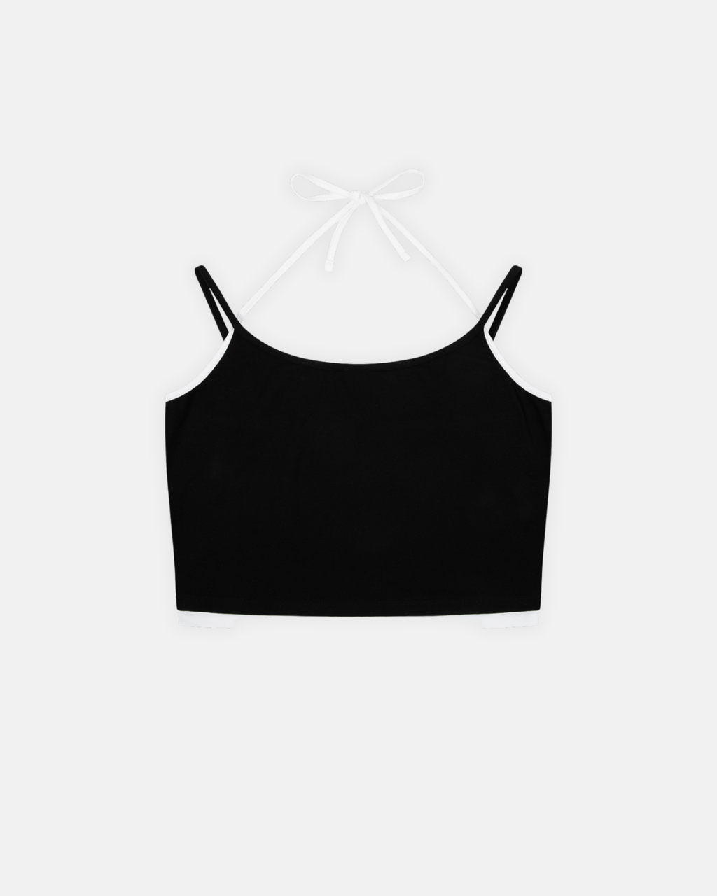 Contrast Binding Halter Tank Top
