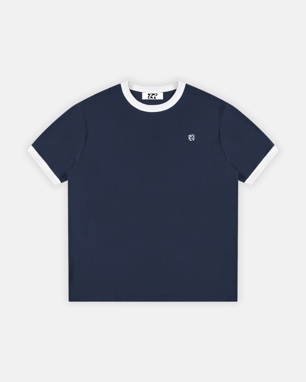 Contrast Edge Ribbed Crewneck T-Shirt