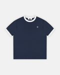 Contrast Edge Ribbed Crewneck T-Shirt