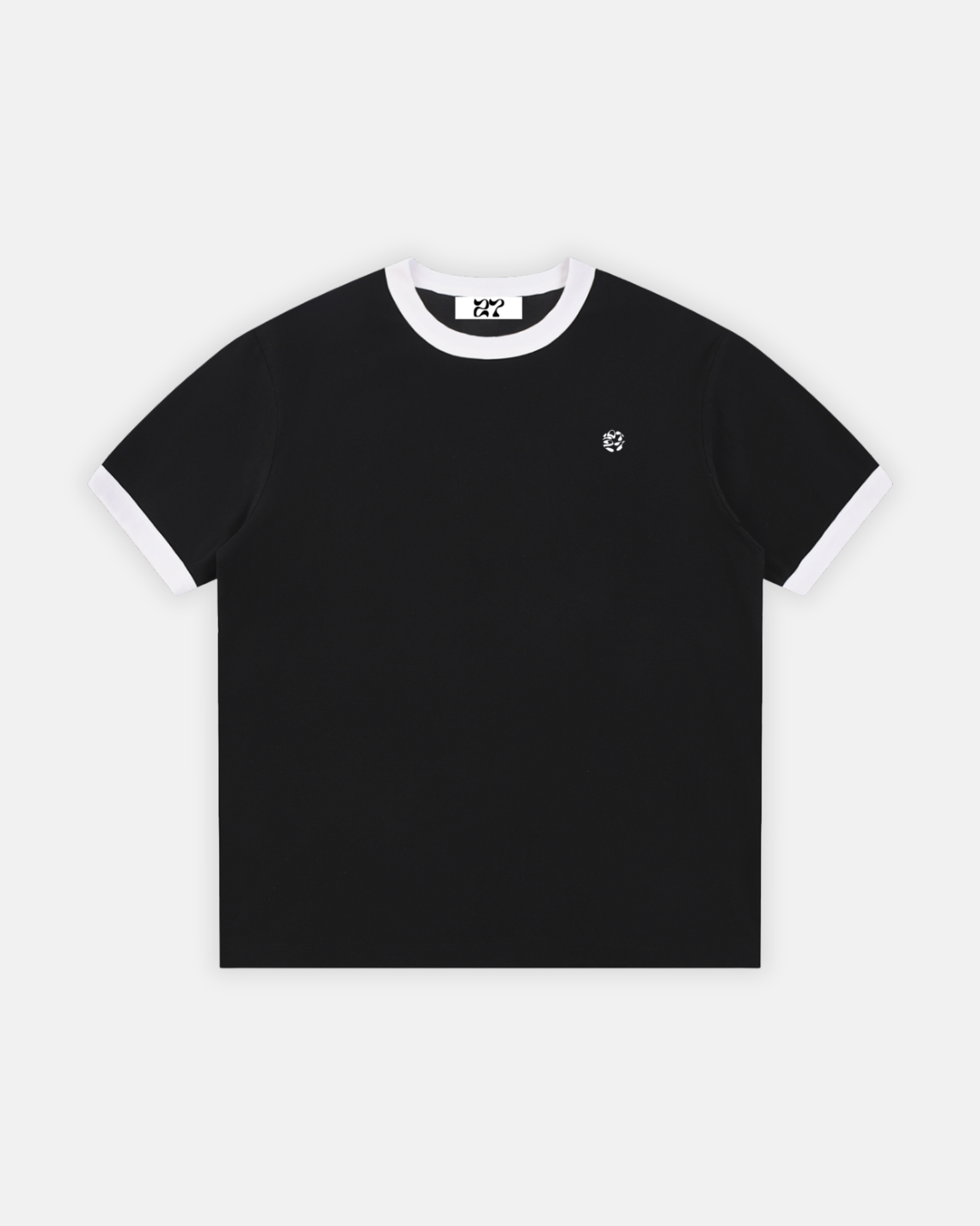 Contrast Edge Ribbed Crewneck T-Shirt
