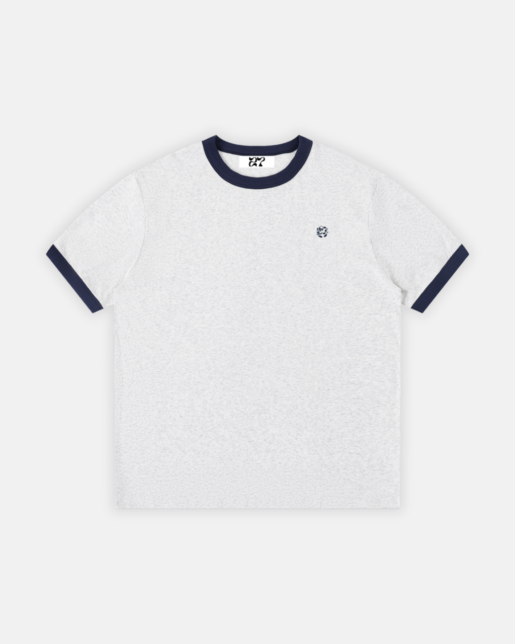 Contrast Edge Ribbed Crewneck T-Shirt