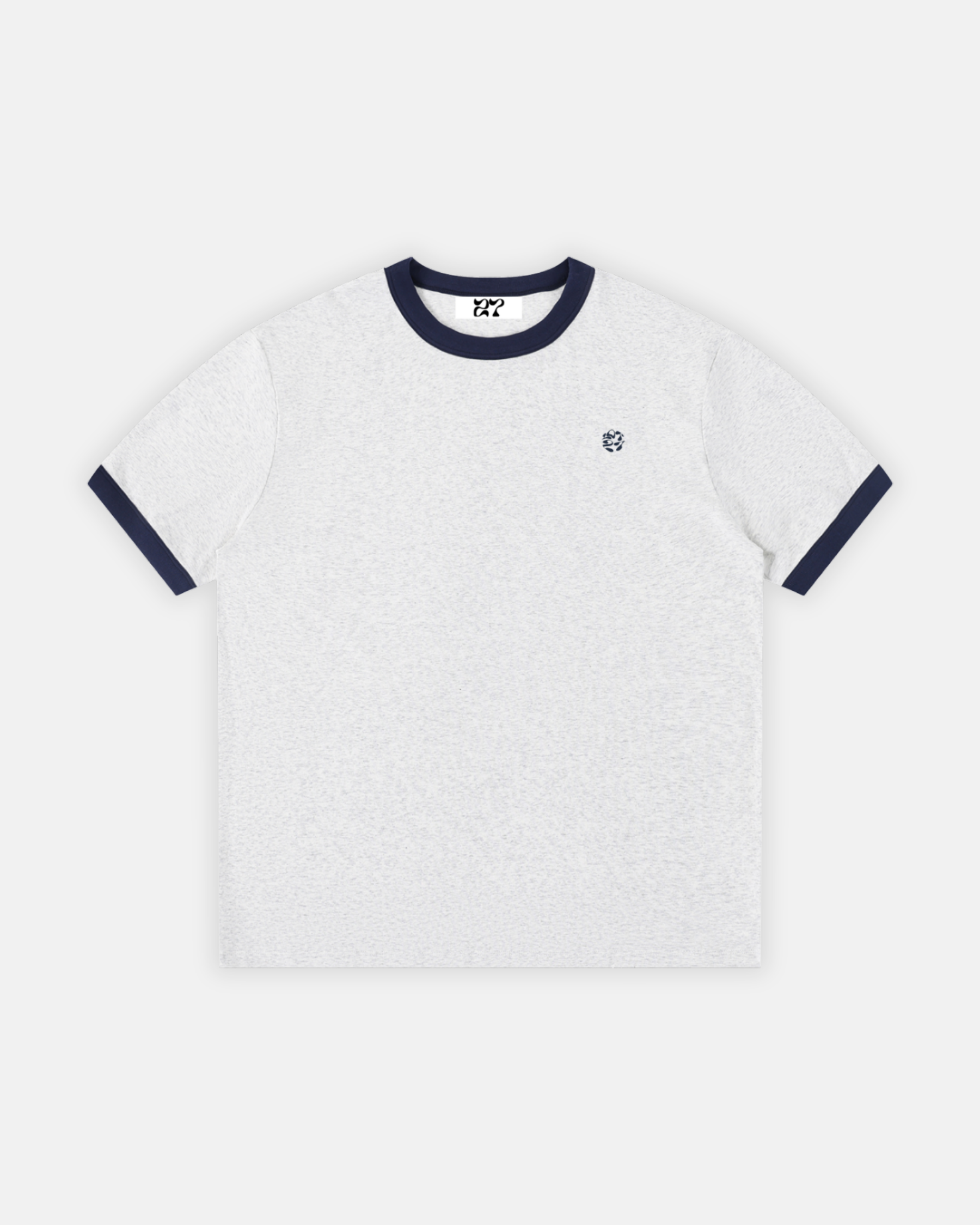 Contrast Edge Ribbed Crewneck T-Shirt