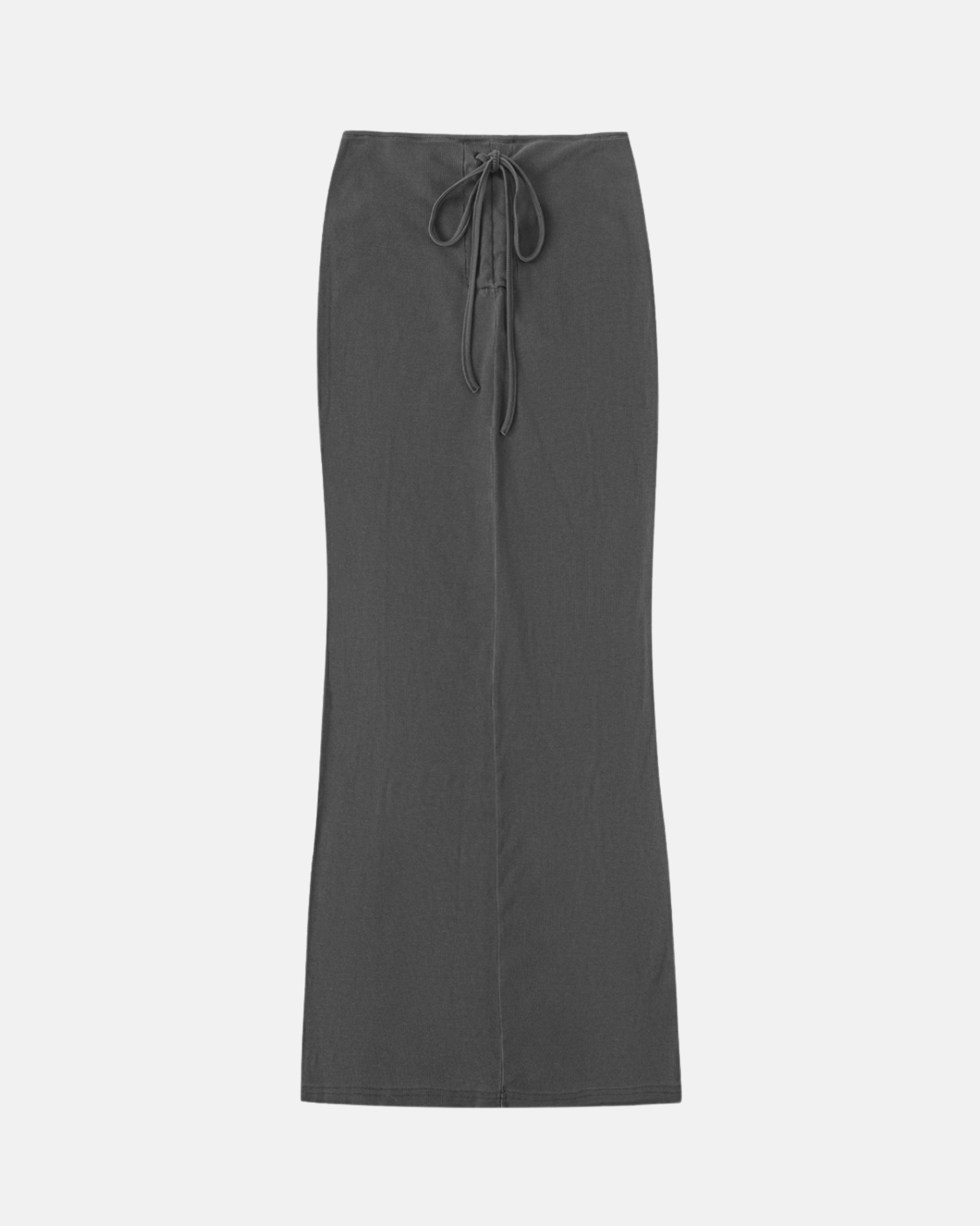 Dyed Washed Drawstring Maxi Skirt