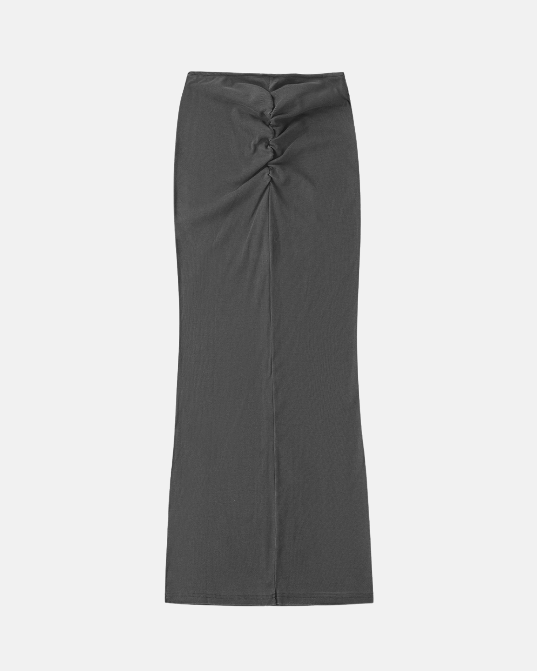Dyed Washed Drawstring Maxi Skirt