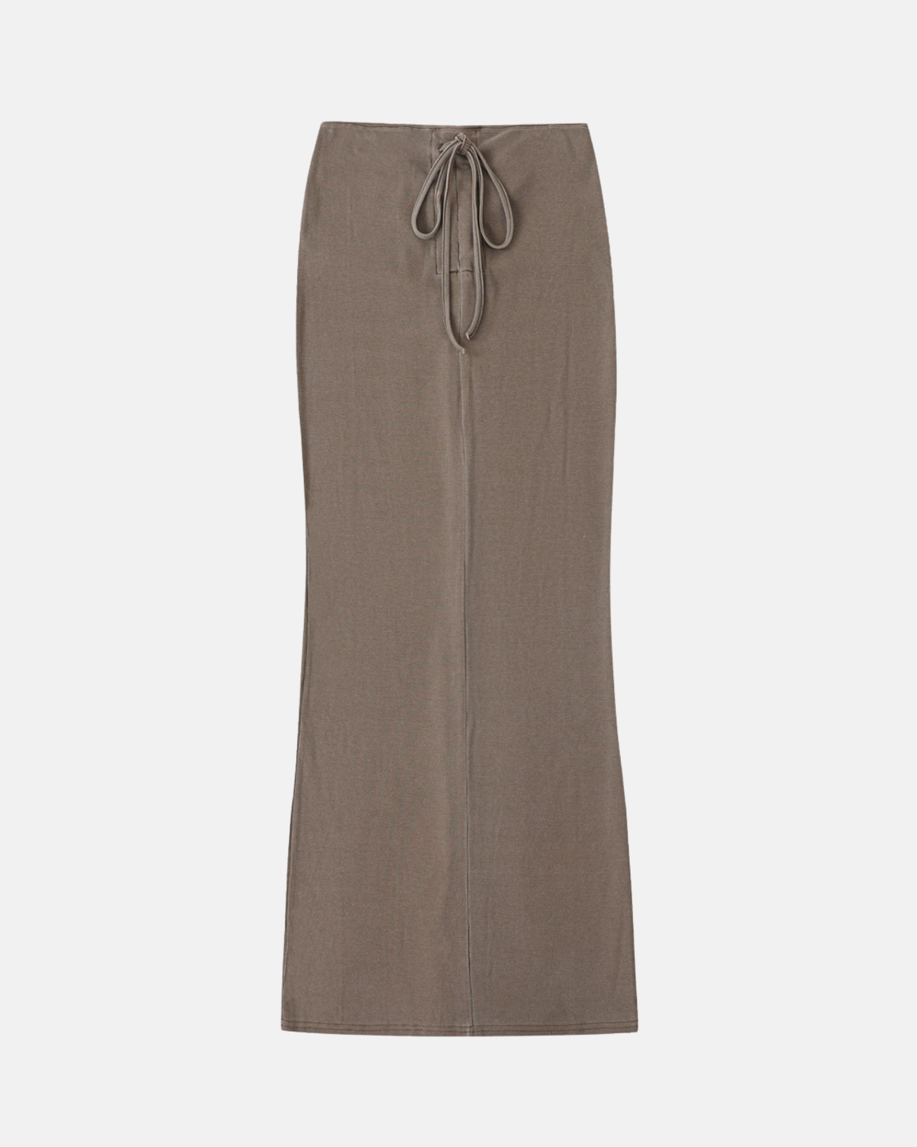 Dyed Washed Drawstring Maxi Skirt