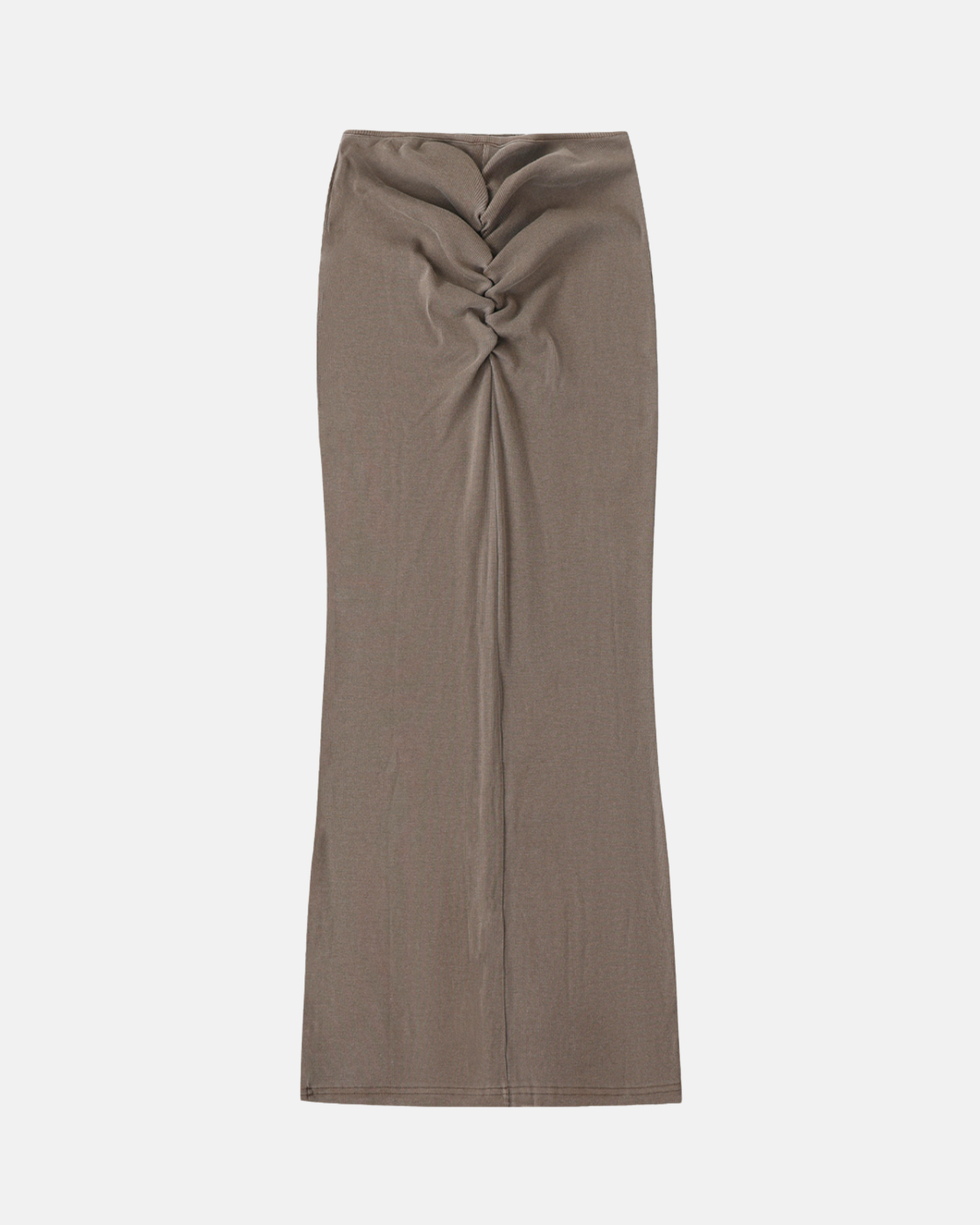 Dyed Washed Drawstring Maxi Skirt