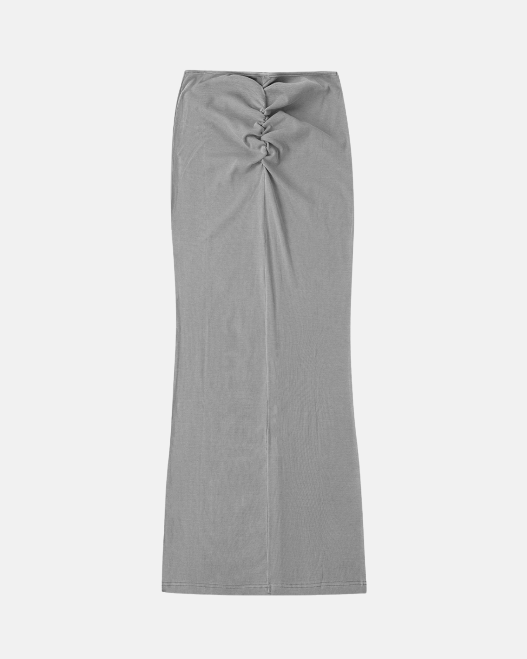 Dyed Washed Drawstring Maxi Skirt