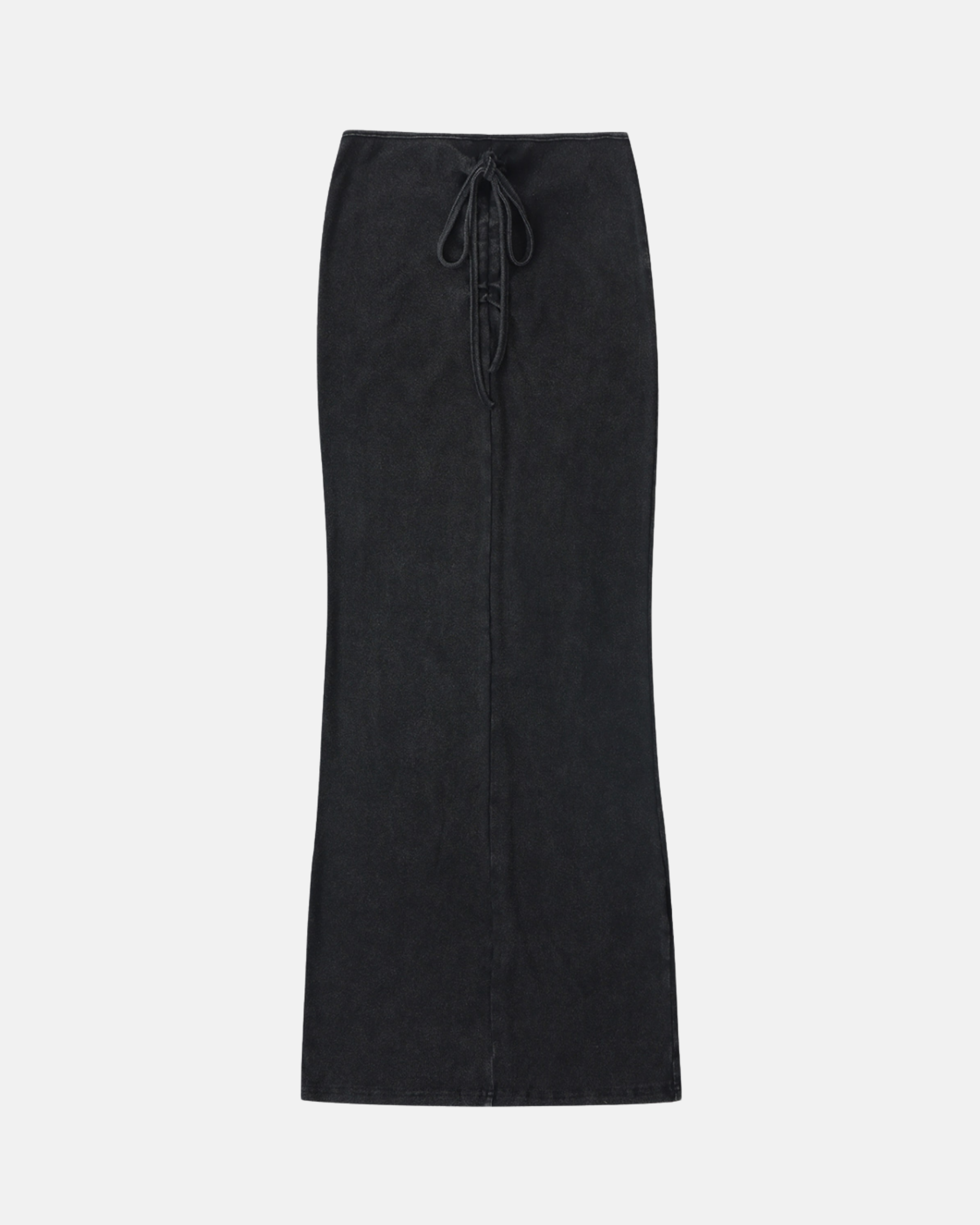 Dyed Washed Drawstring Maxi Skirt