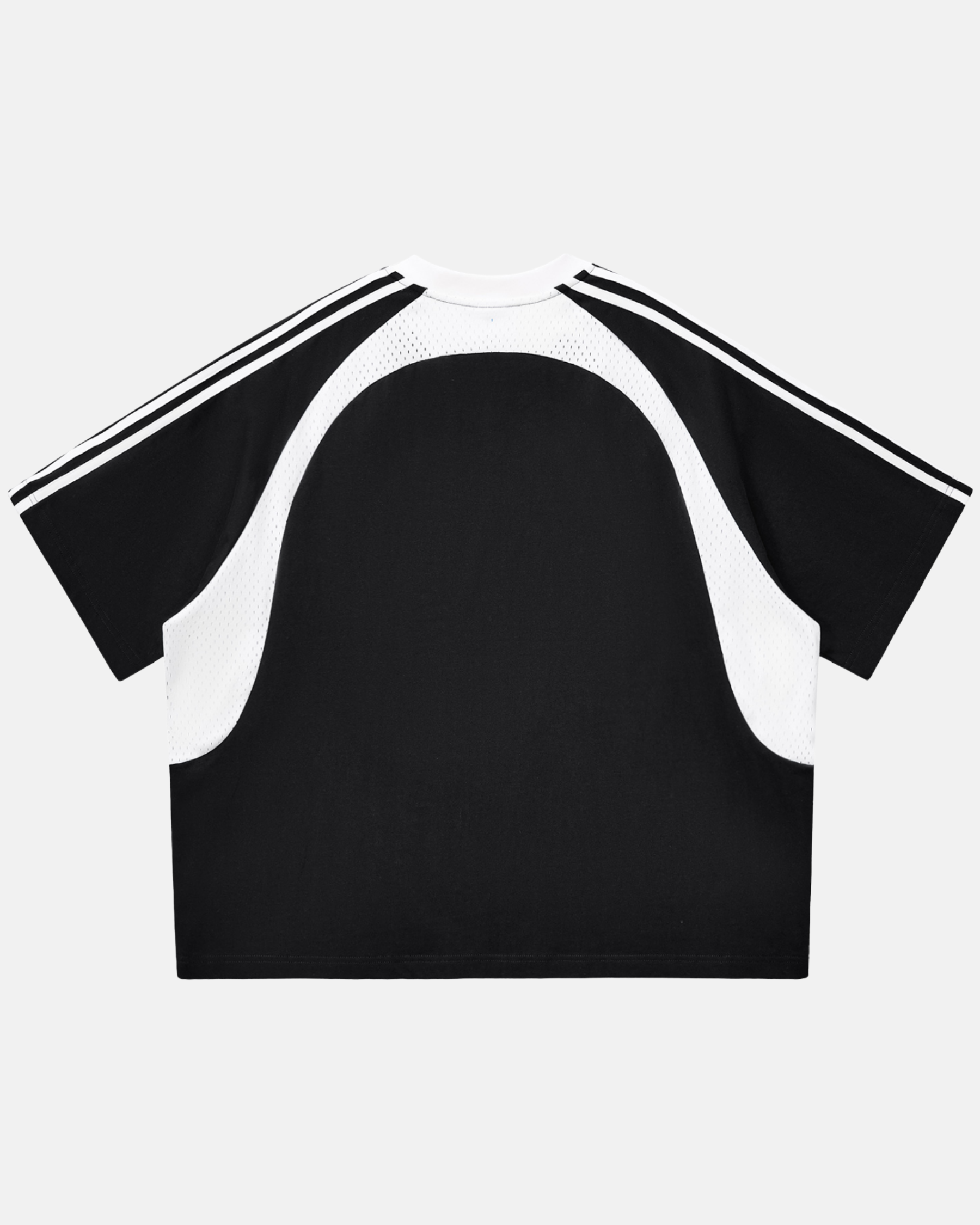 Mens Mesh Panel T-Shirt – Contrast Stripe Streetwear Tee
