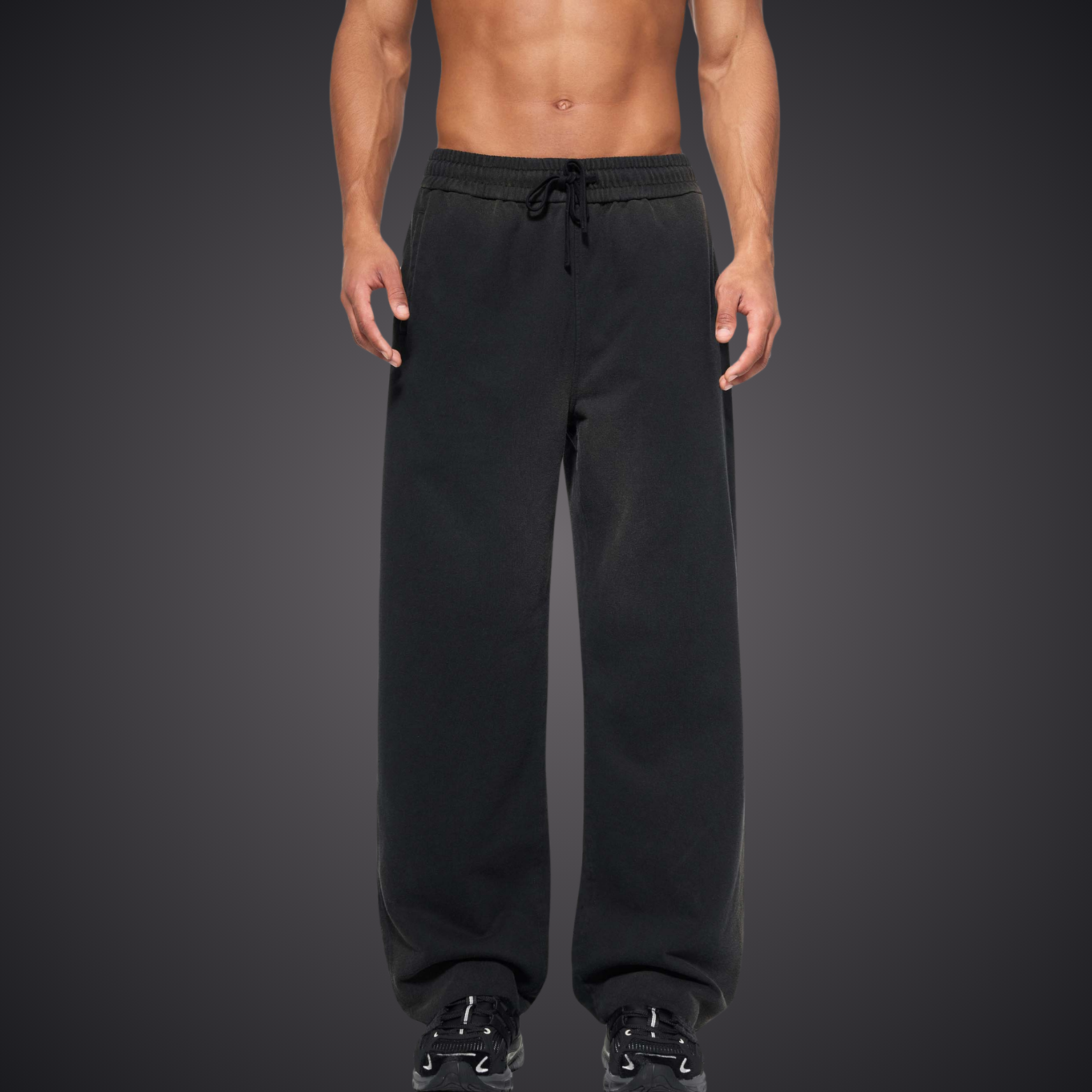 Sun Fade Raw Edge Straight-Leg Sweatpants
