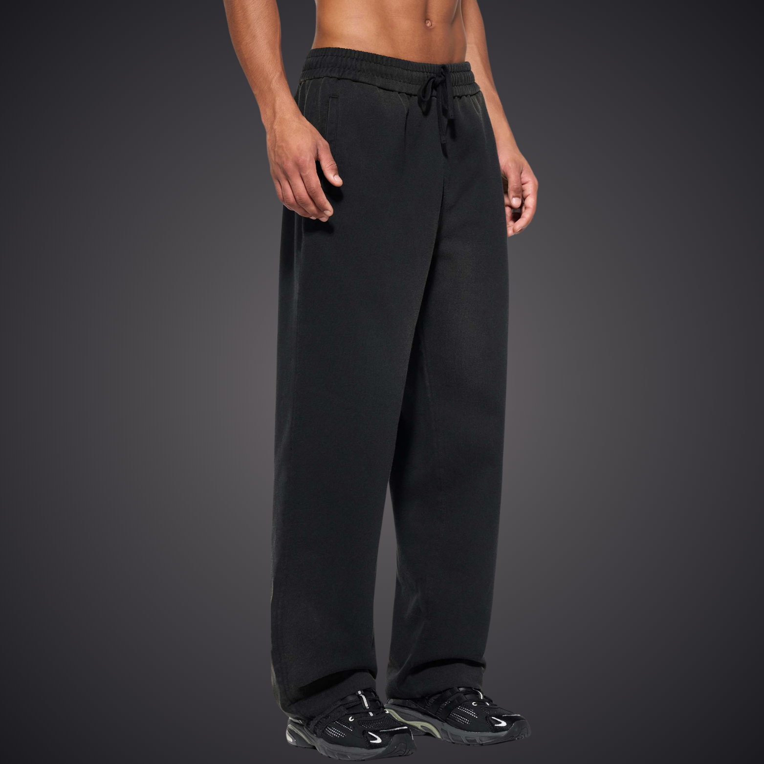 Sun Fade Raw Edge Straight-Leg Sweatpants