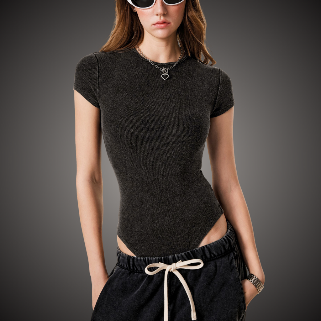 Women's Mineral Wash Crewneck Bodysuit