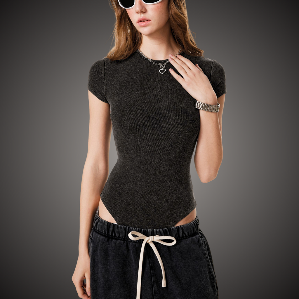 Women's Mineral Wash Crewneck Bodysuit