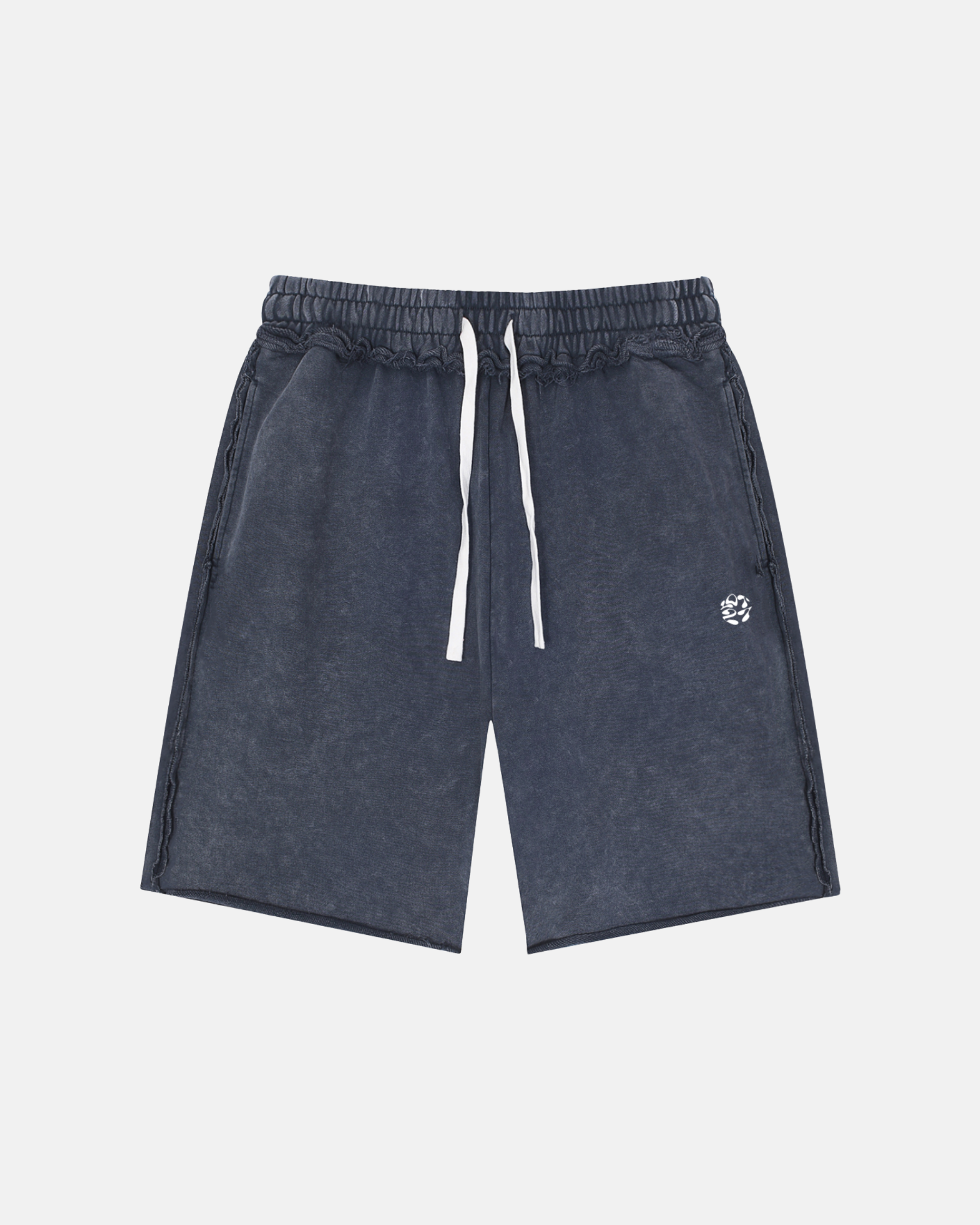 Unisex Mineral Wash Raw Edge Shorts