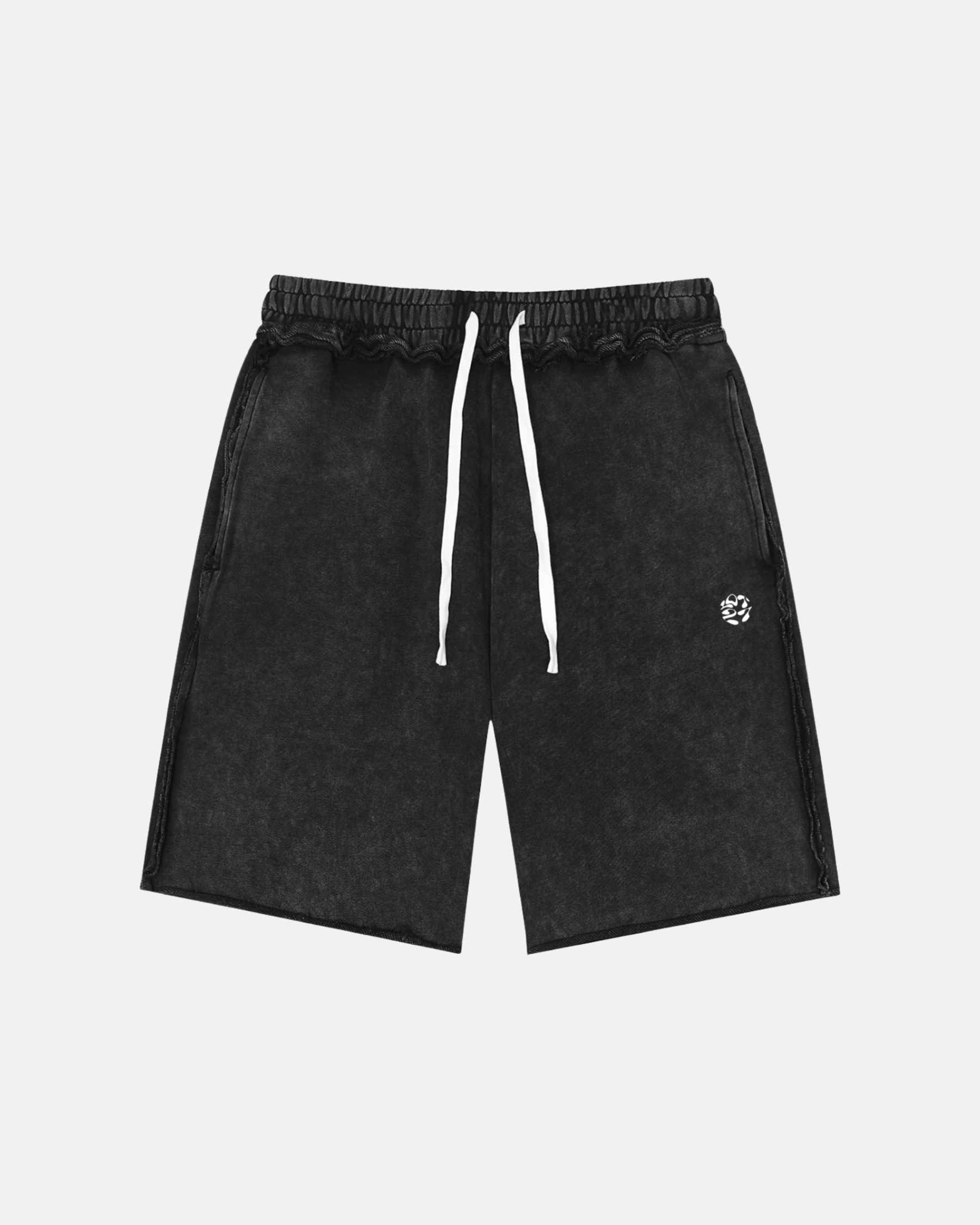 Unisex Mineral Wash Raw Edge Shorts