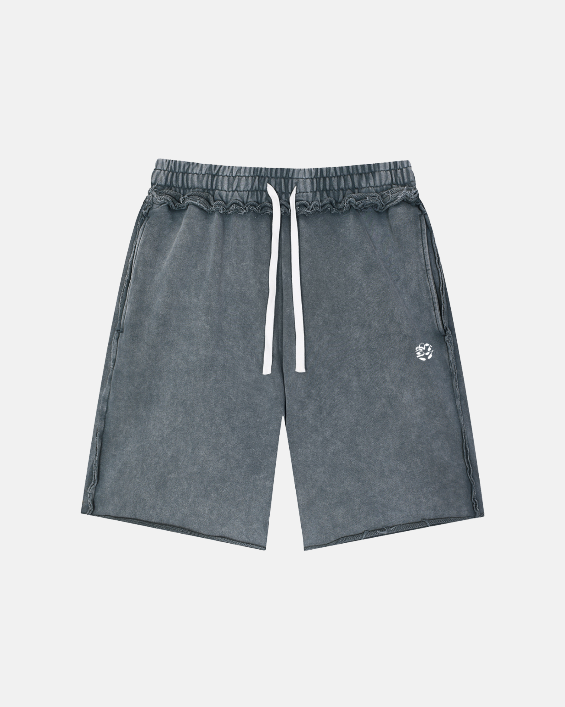 Unisex Mineral Wash Raw Edge Shorts