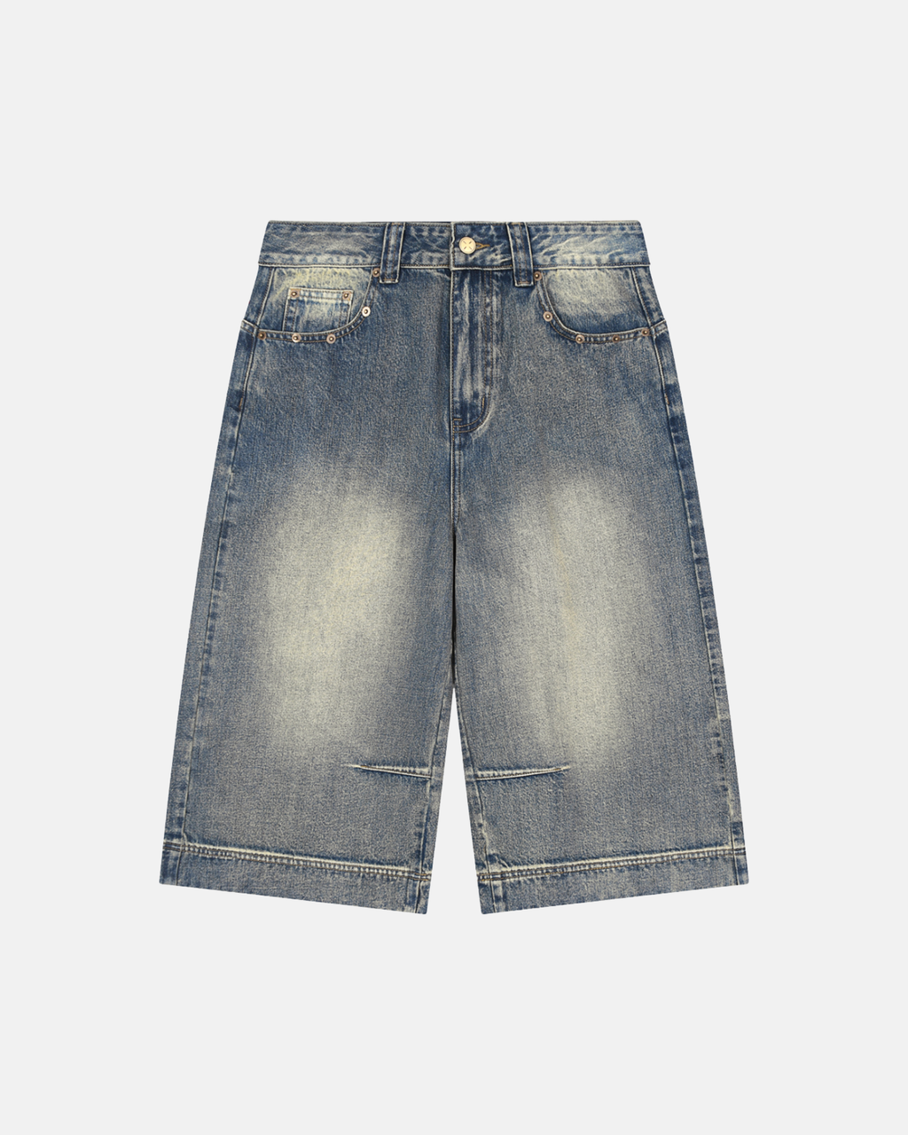 Vintage Wash Baggy Denim Shorts