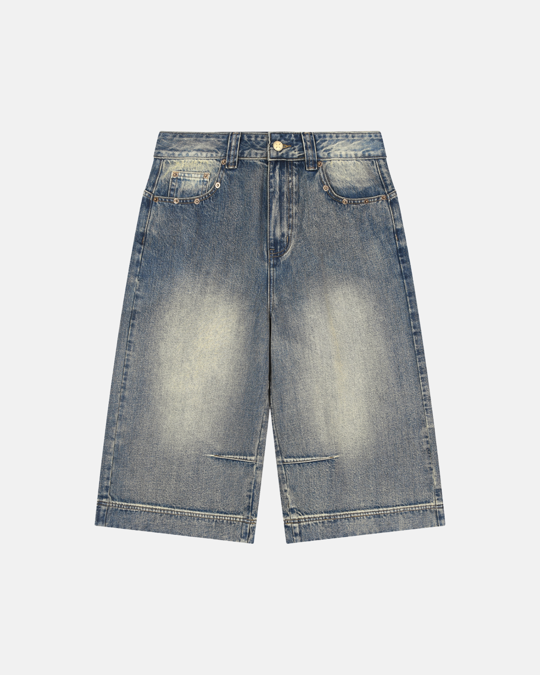 Vintage Wash Baggy Denim Shorts