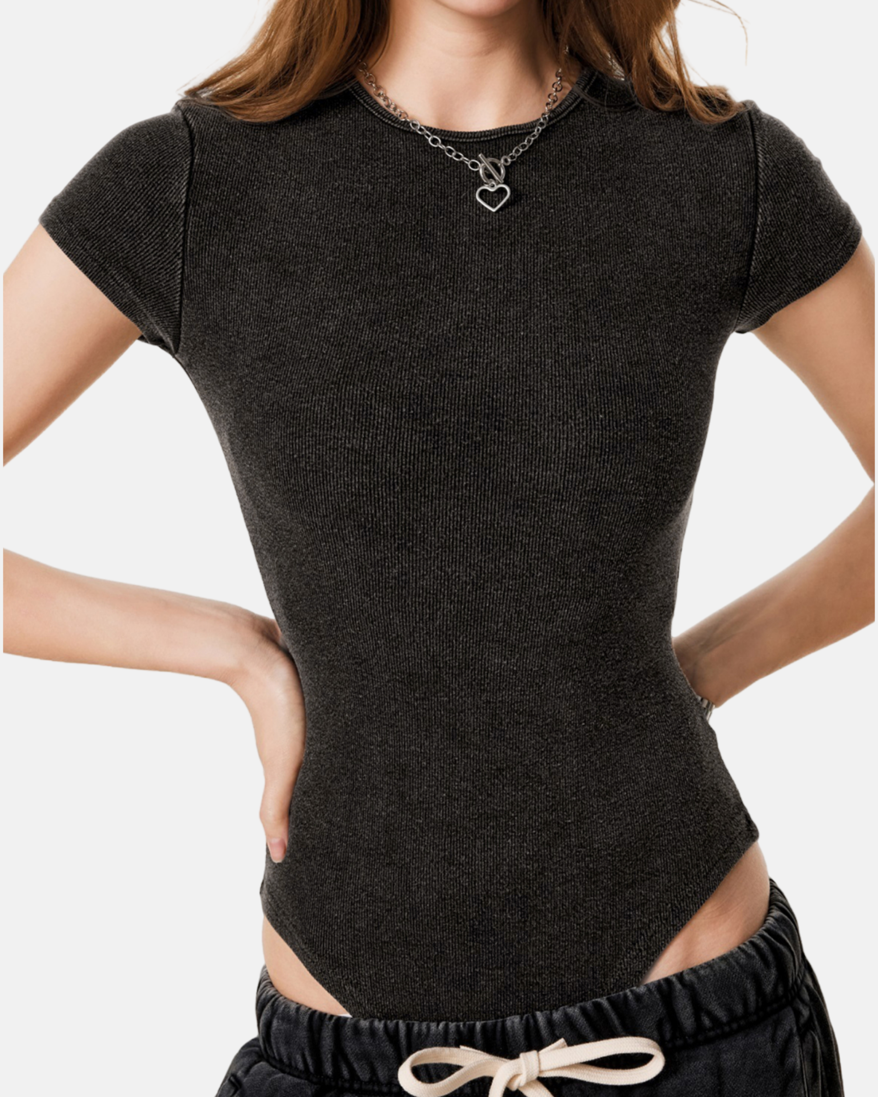 Women's Mineral Wash Crewneck Bodysuit