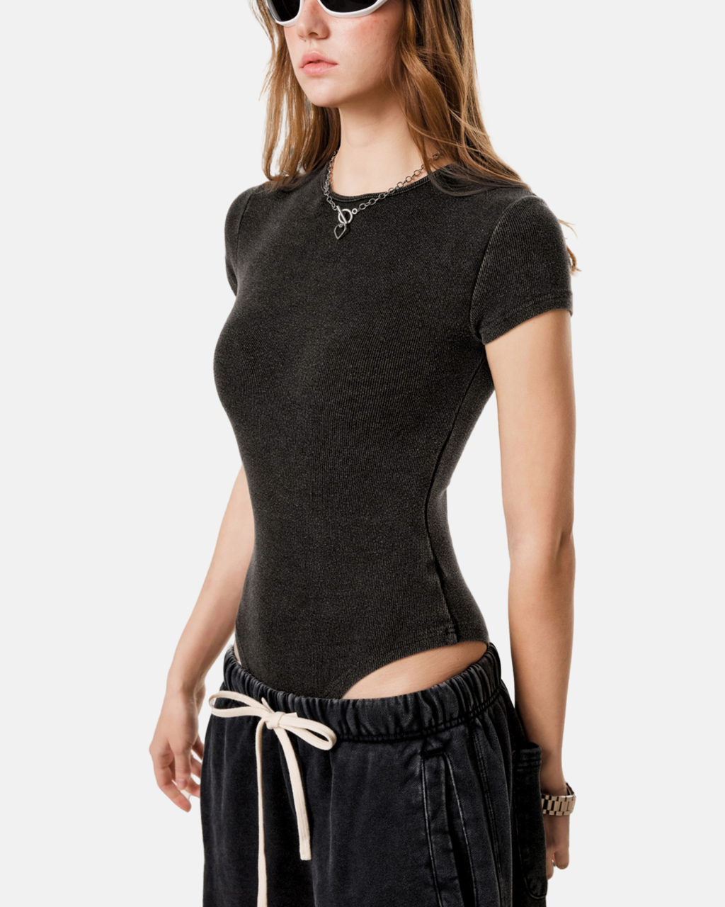 Women's Mineral Wash Crewneck Bodysuit