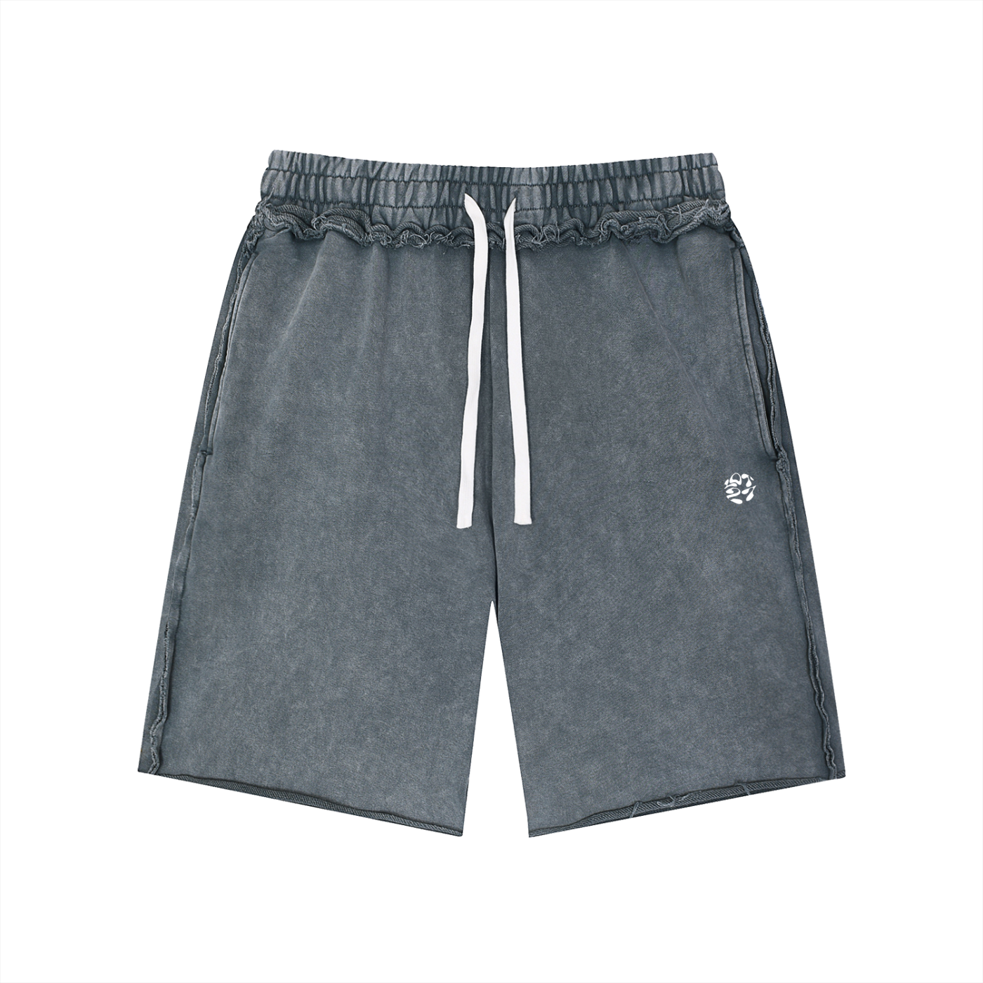 Unisex Mineral Wash Raw Edge Shorts