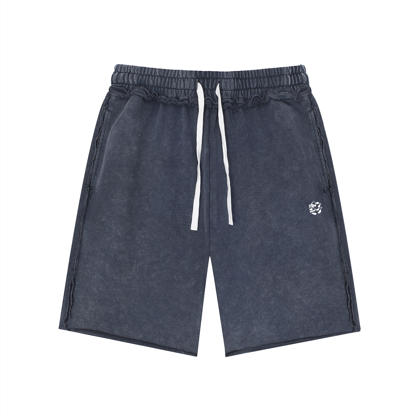 Unisex Mineral Wash Raw Edge Shorts
