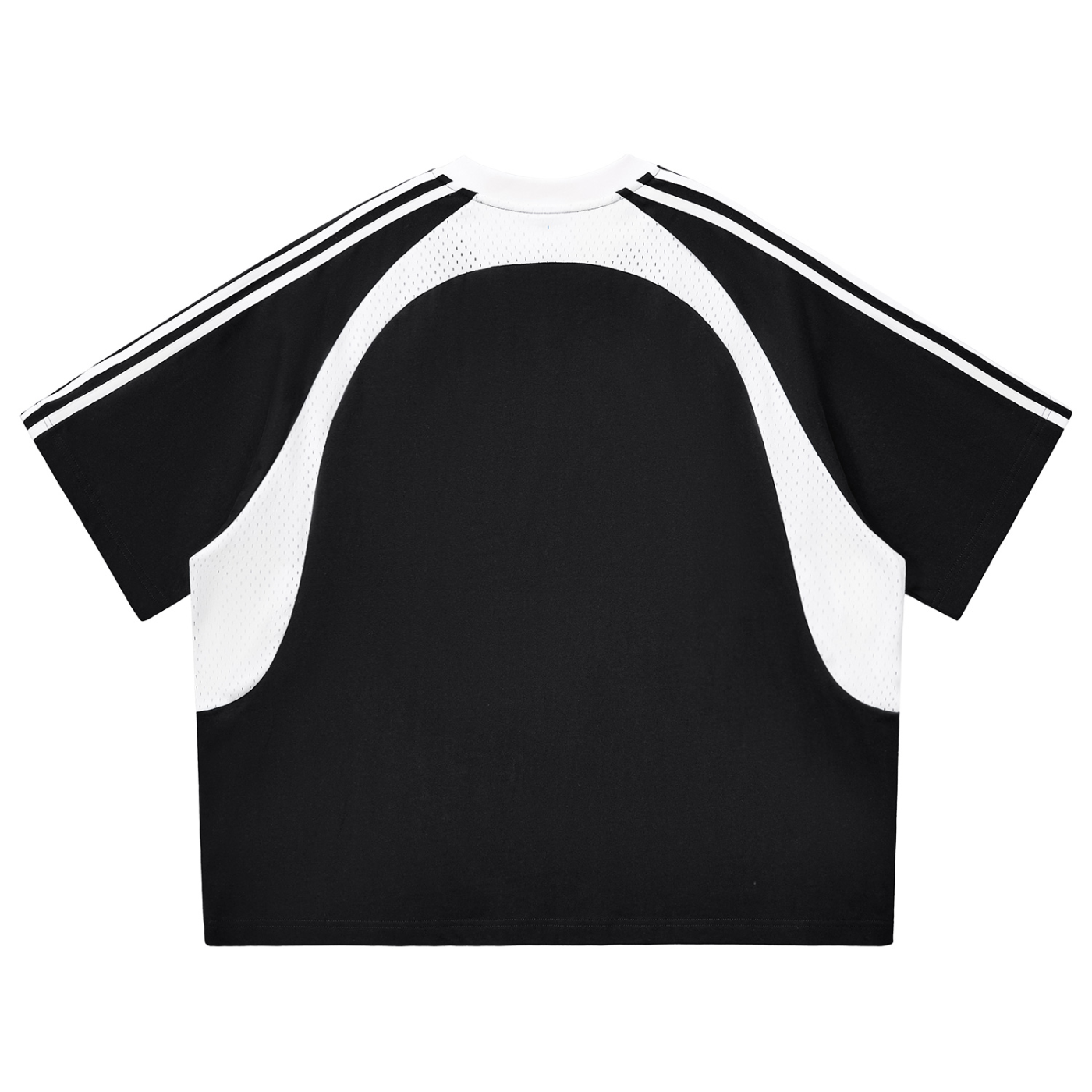 Mens Mesh Panel T-Shirt – Contrast Stripe Streetwear Tee