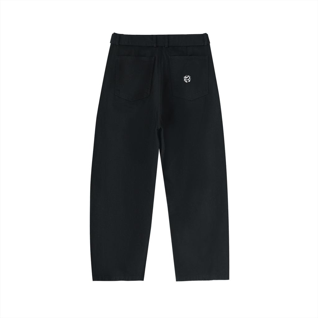 Belted Barrel-leg Chino Pants